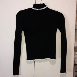 Black Ribbed Turtleneck Forever 21